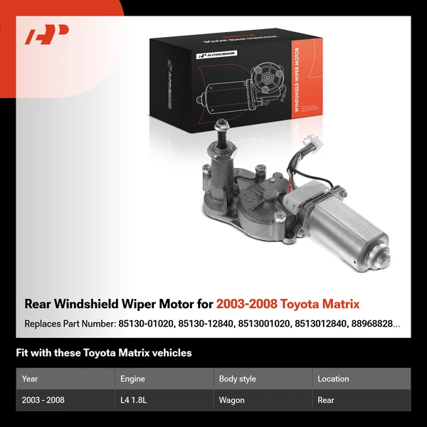 Rear Windshield Wiper Motor for 2003-2008 Toyota Matrix