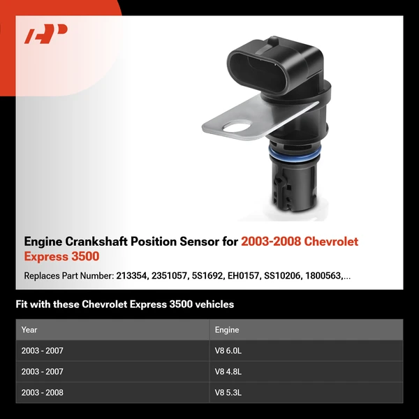Engine Crankshaft Position Sensor for 2003-2008 Chevrolet Express 3500