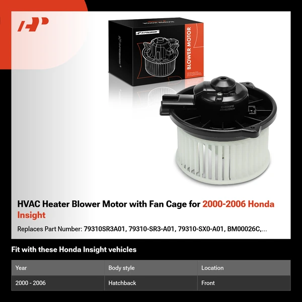 HVAC Heater Blower Motor with Fan Cage for 2000-2006 Honda Insight