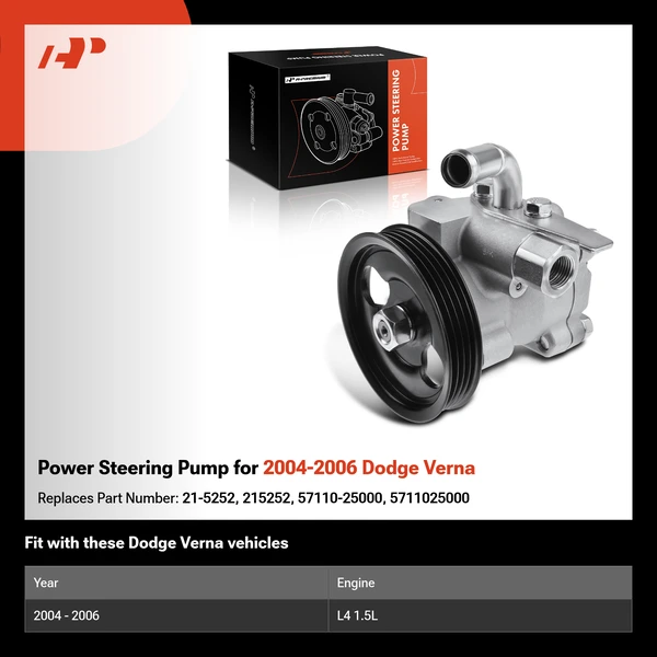 Power Steering Pump for 2004-2006 Dodge Verna
