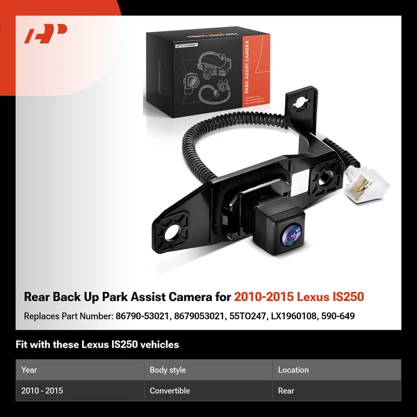 Rear Back Up Park Assist Camera for 2010-2015 Lexus IS250