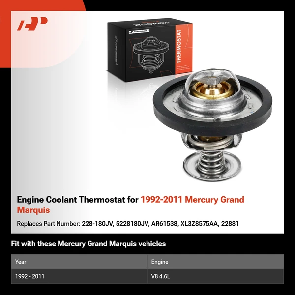 Engine Coolant Thermostat for 1992-2011 Mercury Grand Marquis