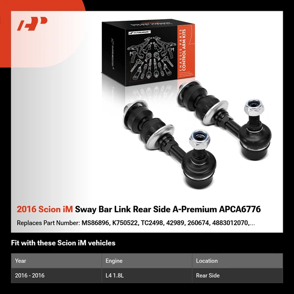 2016 Scion iM Sway Bar Link Rear Side A-Premium APCA6776