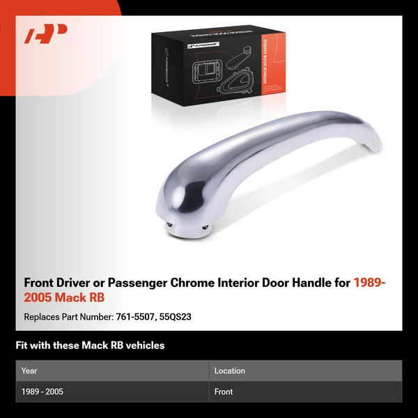 Front Driver or Passenger Chrome Interior Door Handle for 1989-2005 Mack RB