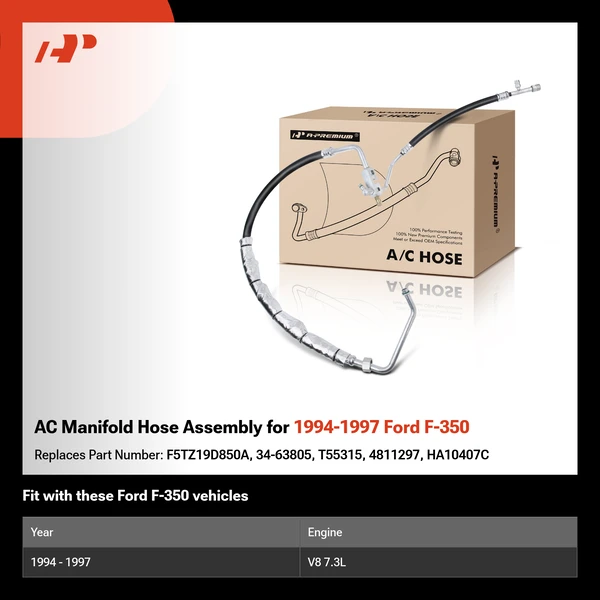 AC Manifold Hose Assembly for 1994-1997 Ford F-350