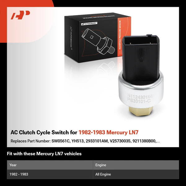 AC Clutch Cycle Switch for 1982-1983 Mercury LN7