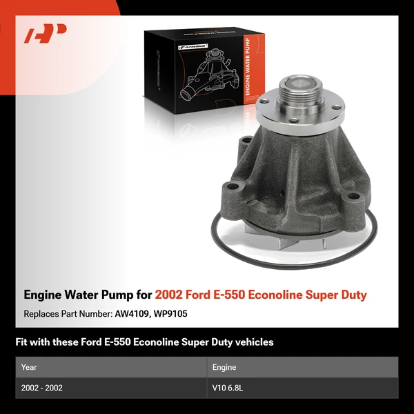 Engine Water Pump for 2002 Ford E-550 Econoline Super Duty