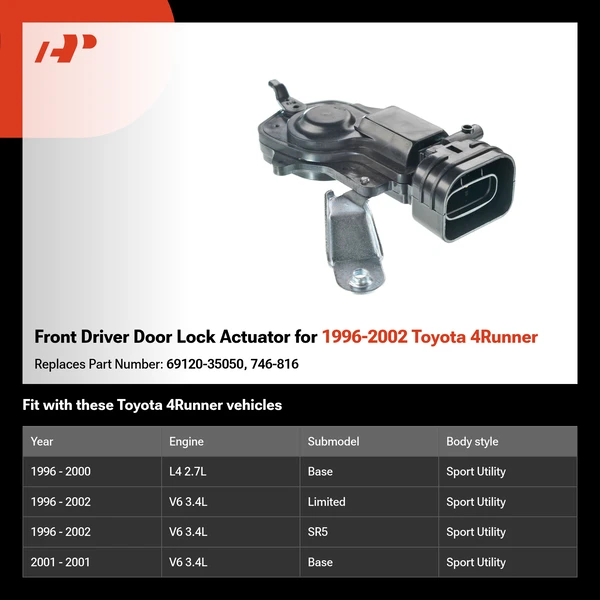 Front Driver Door Lock Actuator for 1996-2002 Toyota 4Runner