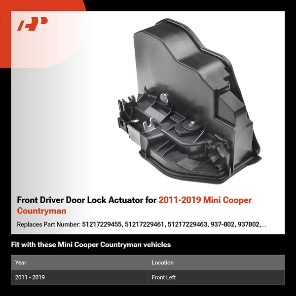 Front Driver Door Lock Actuator for 2011-2019 Mini Cooper Countryman