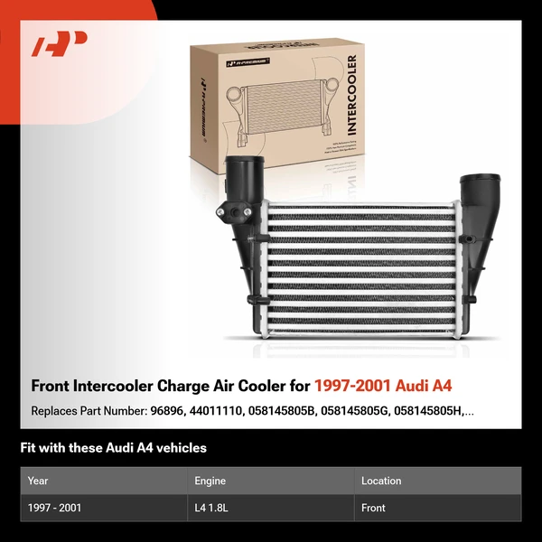Front Intercooler Charge Air Cooler for 1997-2001 Audi A4