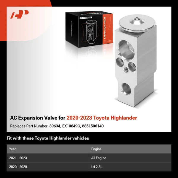 AC Expansion Valve for 2020-2023 Toyota Highlander