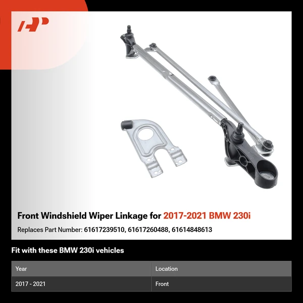 Front Windshield Wiper Linkage for 2017-2021 BMW 230i