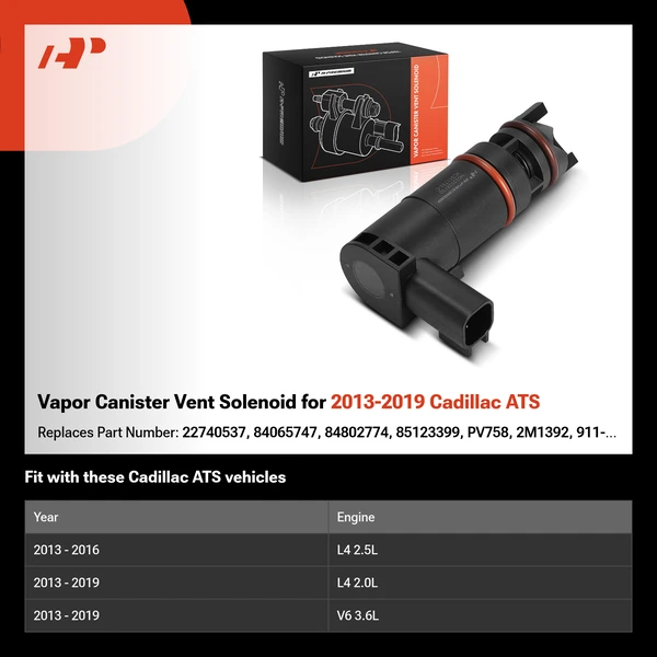 Vapor Canister Vent Solenoid for 2013-2019 Cadillac ATS