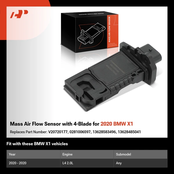 Mass Air Flow Sensor with 4-Blade for 2020 BMW X1