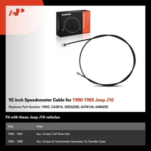 92 inch Speedometer Cable for 1980-1985 Jeep J10