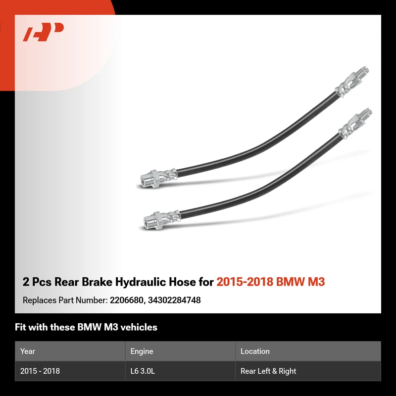 2 Pcs Rear Brake Hydraulic Hose for 2015-2018 BMW M3
