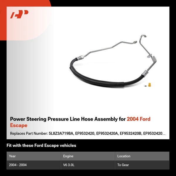 Power Steering Pressure Line Hose Assembly for 2004 Ford Escape