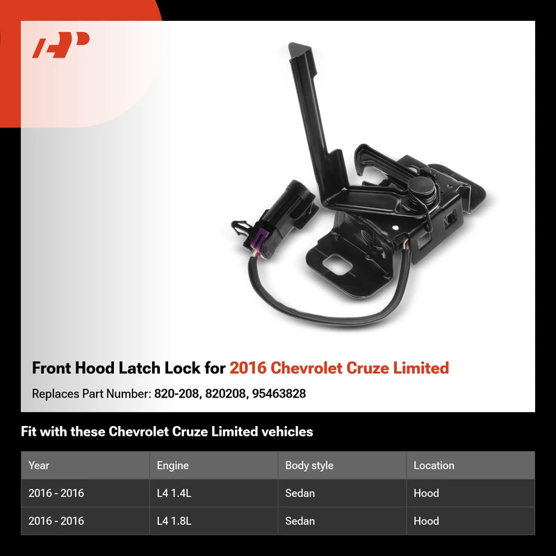 Front Hood Latch Lock for 2016 Chevrolet Cruze Limited