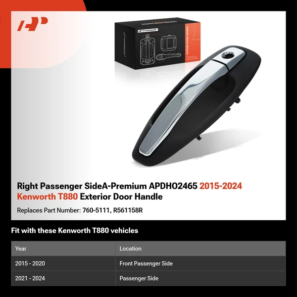 Right Passenger SideA-Premium APDHO2465 2015-2024 Kenworth T880 Exterior Door Handle