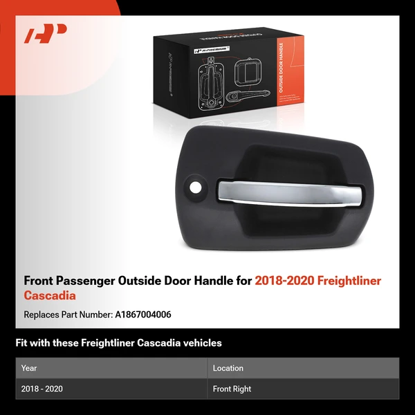 Front Passenger Outside Door Handle for 2018-2020 Freightliner Cascadia
