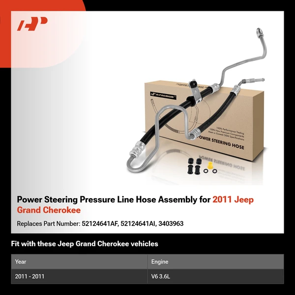 Power Steering Pressure Line Hose Assembly for 2011 Jeep Grand Cherokee