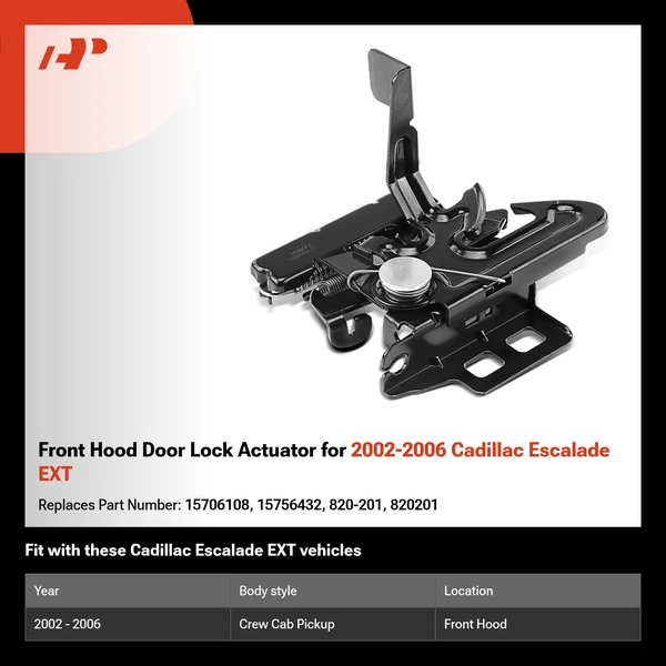 Front Hood Door Lock Actuator for 2002-2006 Cadillac Escalade EXT
