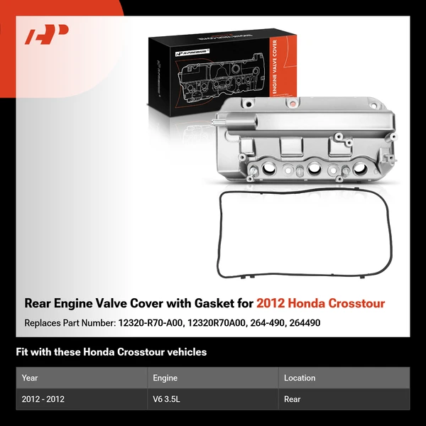 Rear Engine Valve Cover with Gasket for 2012 Honda Crosstour