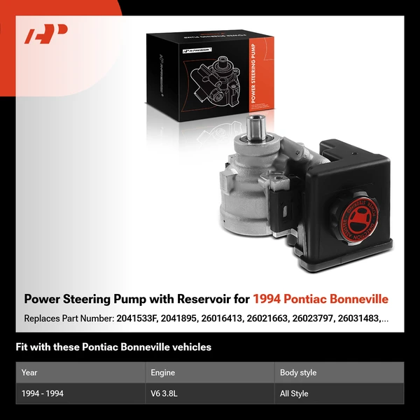 Power Steering Pump with Reservoir for 1994 Pontiac Bonneville