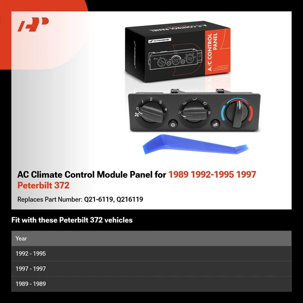 AC Climate Control Module Panel for 1989 1992-1995 1997 Peterbilt 372