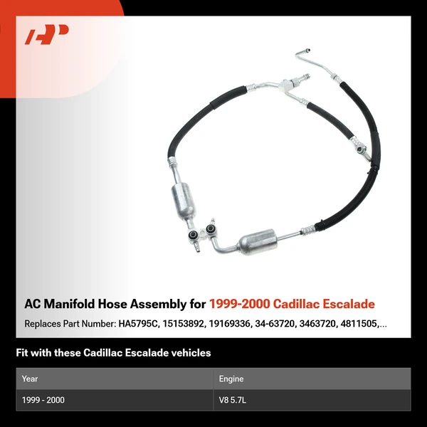AC Manifold Hose Assembly for 1999-2000 Cadillac Escalade