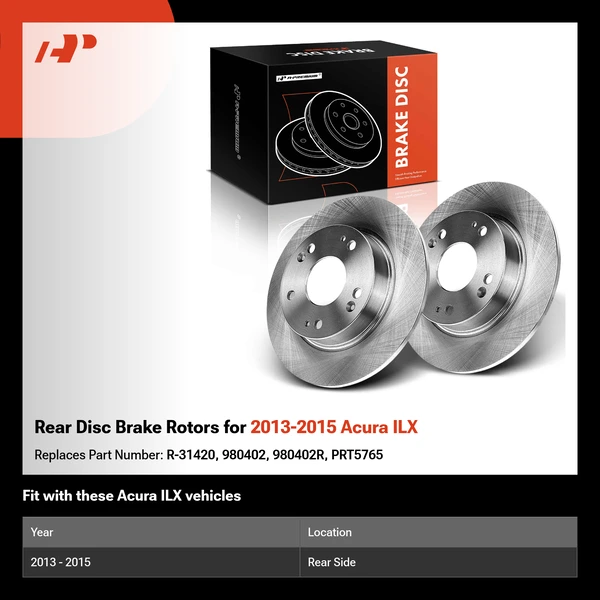 Rear Disc Brake Rotors for 2013-2015 Acura ILX