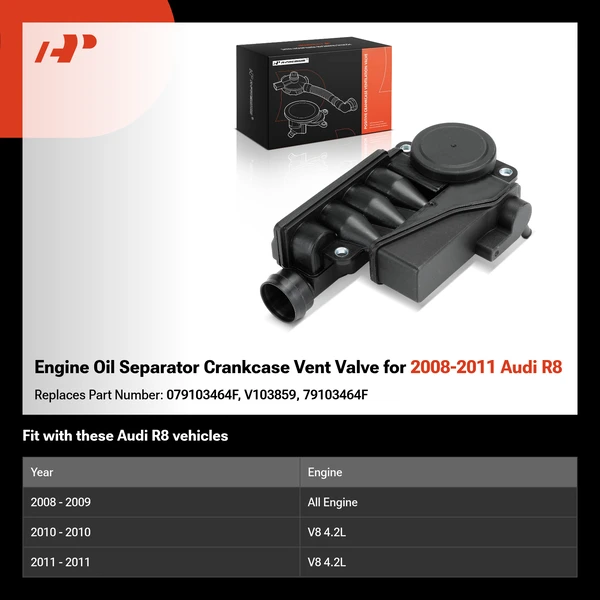 Engine Oil Separator Crankcase Vent Valve for 2008-2011 Audi R8