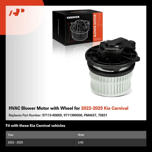 HVAC Blower Motor with Wheel for 2022-2025 Kia Carnival