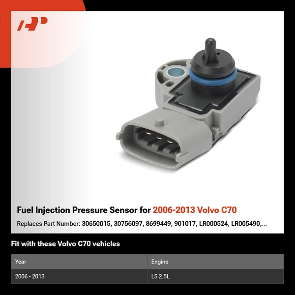 Fuel Injection Pressure Sensor for 2006-2013 Volvo C70