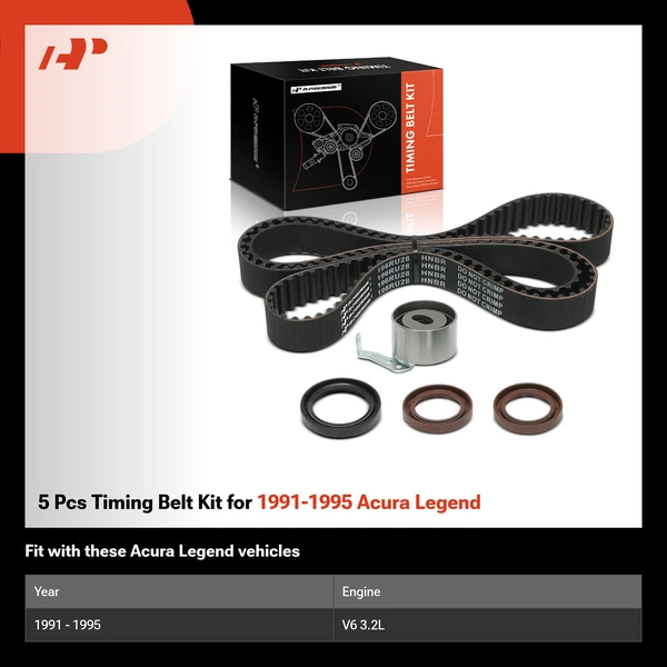 5 Pcs Timing Belt Kit for 1991-1995 Acura Legend