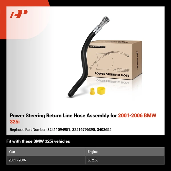 Power Steering Return Line Hose Assembly for 2001-2006 BMW 325i