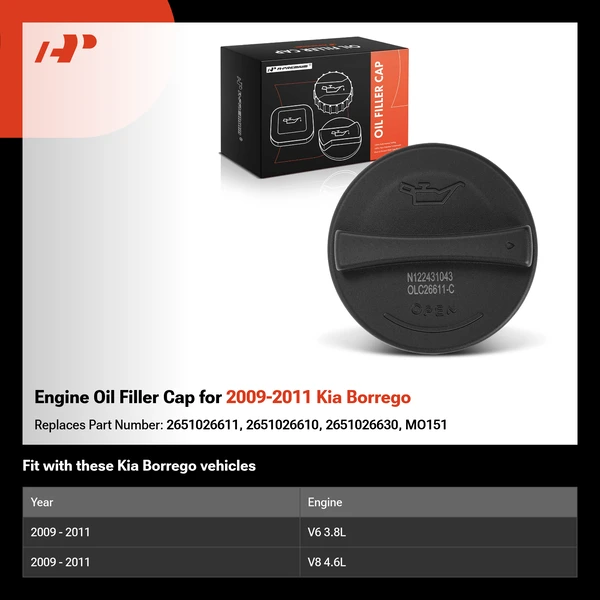 Engine Oil Filler Cap for 2009-2011 Kia Borrego