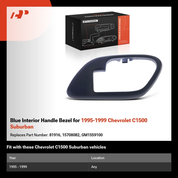 Blue Interior Handle Bezel for 1995-1999 Chevrolet C1500 Suburban