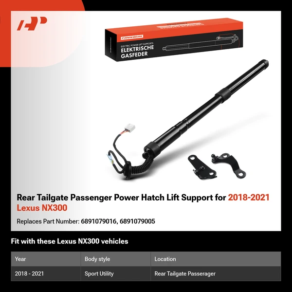 Rear Tailgate Passenger Power Hatch Lift Support for 2018-2021 Lexus NX300