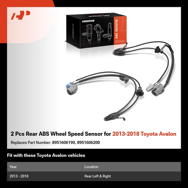 2 Pcs Rear ABS Wheel Speed Sensor for 2013-2018 Toyota Avalon
