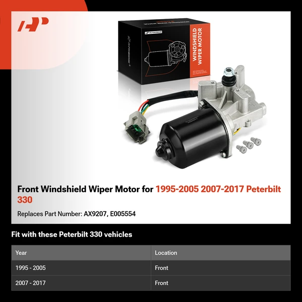 Front Windshield Wiper Motor for 1995-2005 2007-2017 Peterbilt 330
