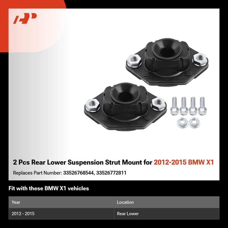 2 Pcs Rear Lower Suspension Strut Mount for 2012-2015 BMW X1