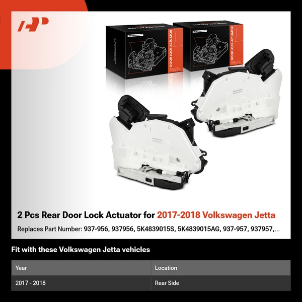 2 Pcs Rear Door Lock Actuator for 2017-2018 Volkswagen Jetta