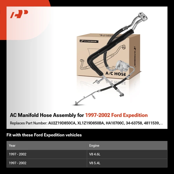 AC Manifold Hose Assembly for 1997-2002 Ford Expedition