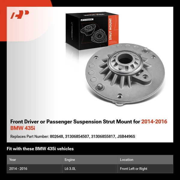 Front Driver or Passenger Suspension Strut Mount for 2014-2016 BMW 435i