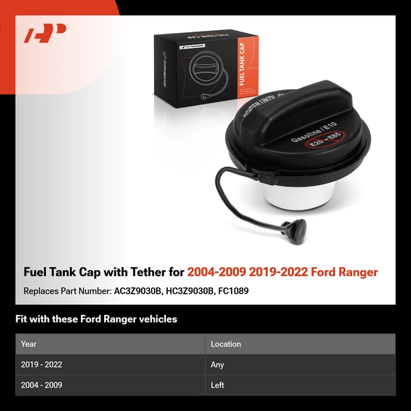 Fuel Tank Cap with Tether for 2004-2009 2019-2022 Ford Ranger