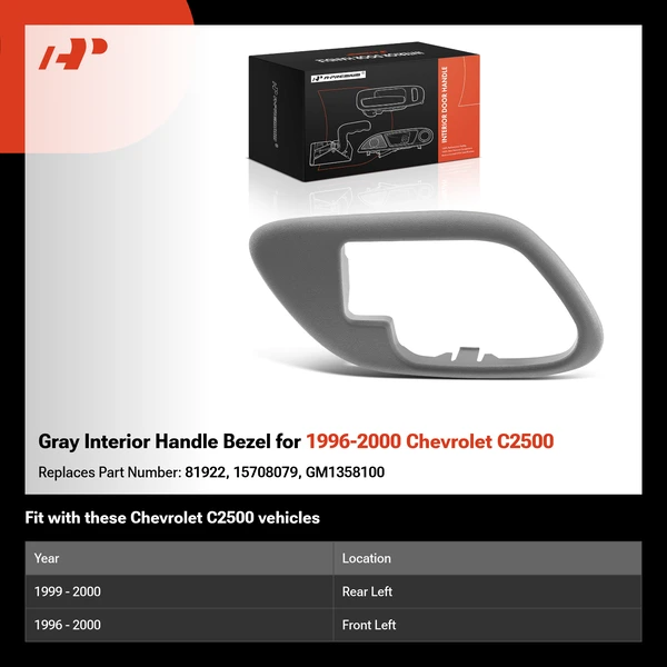 Gray Interior Handle Bezel for 1996-2000 Chevrolet C2500