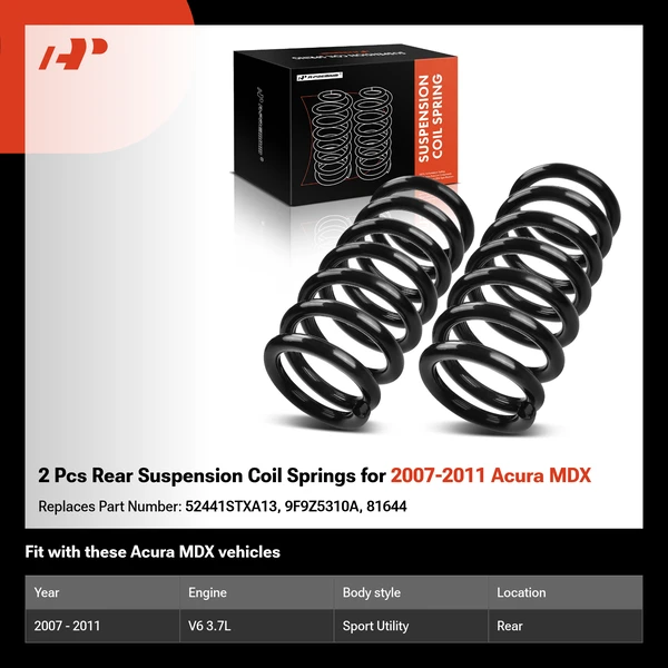 2 Pcs Rear Suspension Coil Springs for 2007-2011 Acura MDX