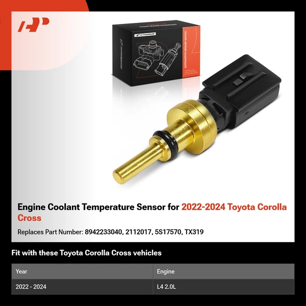 Engine Coolant Temperature Sensor for 2022-2024 Toyota Corolla Cross