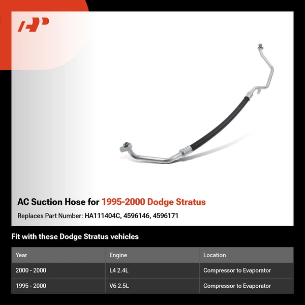 AC Suction Hose for 1995-2000 Dodge Stratus